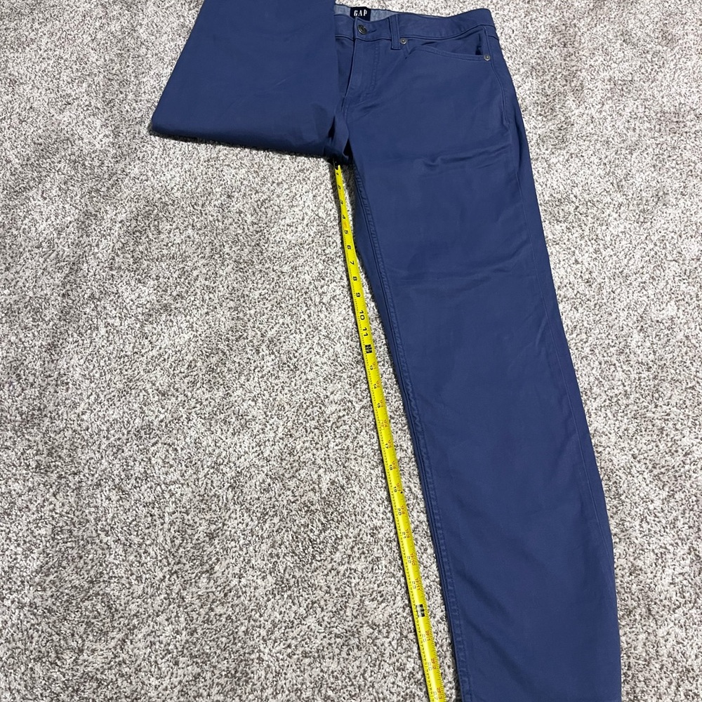 Gap Men’s Navy Straight Leg Pants Size 34x30 Flat Front Casual - Picture 6 of 12